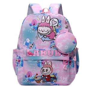 Pink Kids Backpack with Cartoon Design